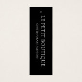 Modern Zwart Wit Kleding Store Hang Label Mini Visitekaartjes (Voorkant)