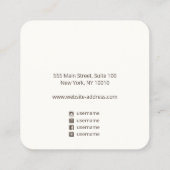 Modern zwart-wit kleurenscherm vierkante visitekaartje (Achterkant)