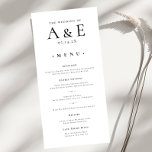 Modern zwart-wit koppels Monogram bruiloft Menu<br><div class="desc">Houd uw receptie elegant en samenhangend met dit moderne zwart-wit huwelijksmenu. Met een minimalistische lay-out en een gedurfd koppelmonogram voegt dit ontwerp een verfijnde touch toe aan elke plaatsinstelling. Perfect voor het presenteren van uw zorgvuldig samengestelde maaltijdselecties, het vormt een aanvulling op een tijdloze viering en begeleidt gasten door de...</div>