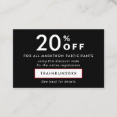 Modern zwart-wit kortingsbon Logo QR Kortingskaartje (Voorkant)