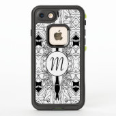 Modern Zwart-wit Kunstwerkontwerp w/Monogram (Achterkant)