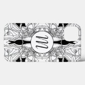 Modern Zwart-wit Kunstwerkontwerp w/Monogram Case-Mate iPhone Case (Achterkant (horizontaal))
