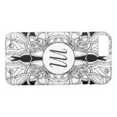 Modern Zwart-wit Kunstwerkontwerp w/Monogram Case-Mate iPhone Case (Achterkant (Horizontaal))