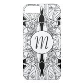 Modern Zwart-wit Kunstwerkontwerp w/Monogram Case-Mate iPhone Case (Achterkant)