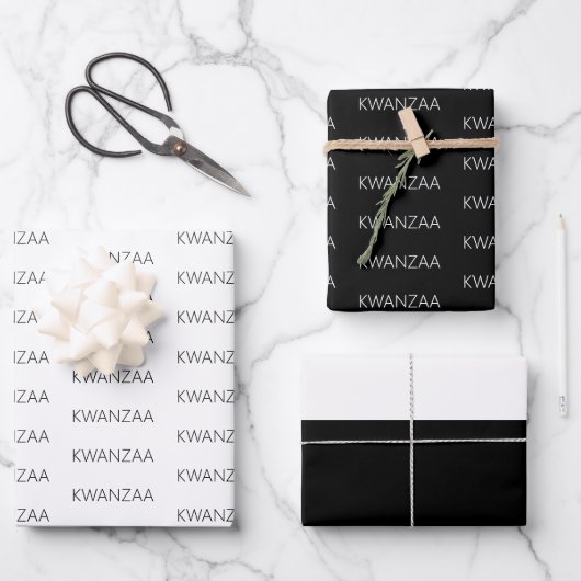 Modern zwart-wit Kwanzaa Inpakpapier Vel (Voorkant)