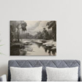 Modern zwart-wit landschapsschilderij poster