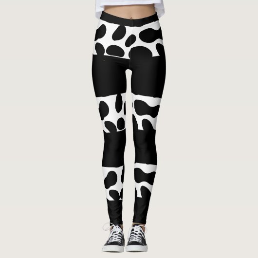 Modern zwart-wit leggings (Voorkant)