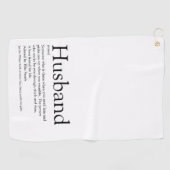 Modern zwart-wit leuk definitie voor echtgenoot golfhanddoek (Horizontaal)