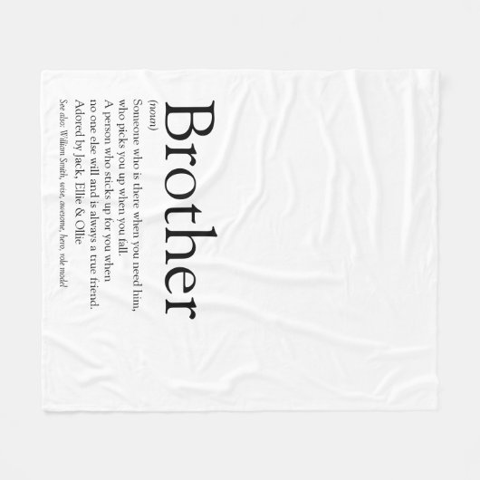 Modern zwart-wit leuk en cool broertje fleece deken (Voorkant (Horizontaal))