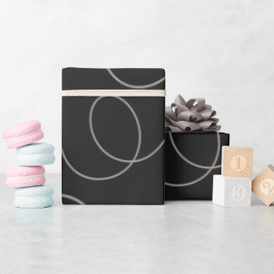 Modern zwart-wit lijnpatroon cadeaupapier