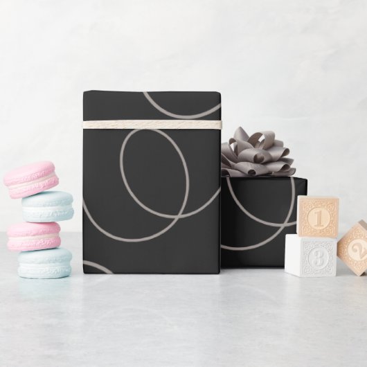 Modern zwart-wit lijnpatroon cadeaupapier (Baby Shower)