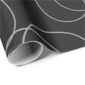 Modern zwart-wit lijnpatroon cadeaupapier (Rol Hoek)