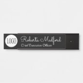 Modern zwart-wit logo deur bord naamplaat (Voorkant)