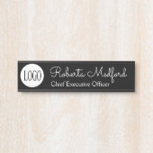 Modern zwart-wit logo deur bord naamplaat (Voorkant)