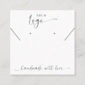 Modern zwart-wit Logo oormerk — juwelen Vierkante Visitekaartje (Voorkant)