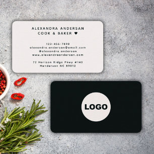 Modern Zwart Wit Logo Professioneel Visitekaartje