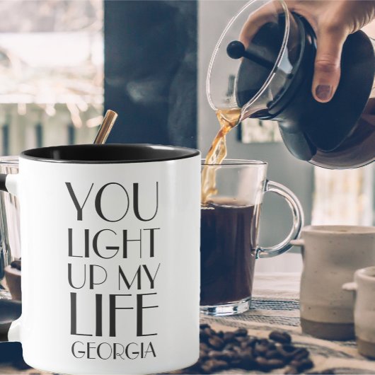 Modern Zwart-wit Love Quote Mok