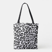 Modern zwart-wit luipaardprint  tote bag (Achterkant)