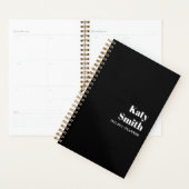 Modern Zwart Wit Maandelijks Wekelijks Begin Op El Planner (Display)