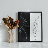 Modern zwart-wit Man en vrouwencontour Poster