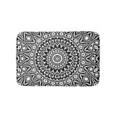 Modern zwart-wit mandala patroon badmat (Voorkant)