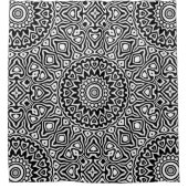 Modern zwart-wit mandala patroon douchegordijn (Voorkant)