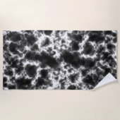 Modern zwart-wit marmeren patroon strandlaken (Voorkant)