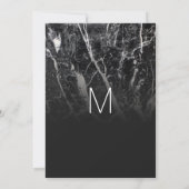 Modern zwart-wit marmeren verjaardagsfeest kaart (Achterkant)