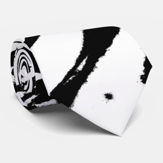 Modern zwart-wit marmerpatroon stropdas (Opgerold)