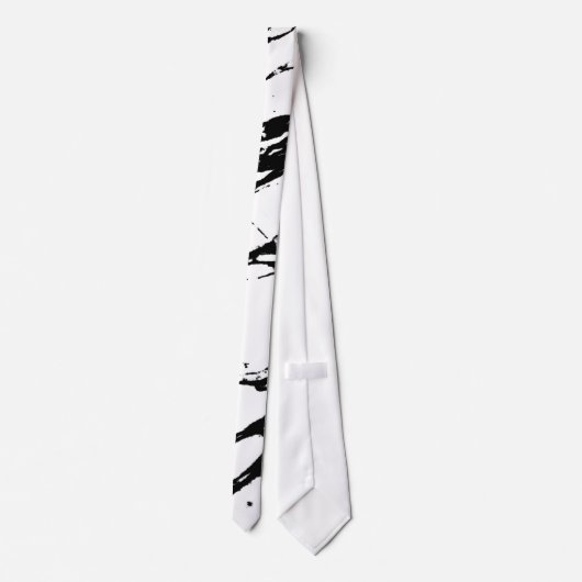 Modern zwart-wit marmerpatroon stropdas (Achterkant)