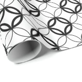 modern zwart-wit Marokkaans cirkelpatroon Cadeaupapier (Rol Hoek)