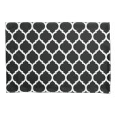 Modern Zwart Wit Marokkaans Quatrefoil Patroon Kussensloop (Voorkant-Links)
