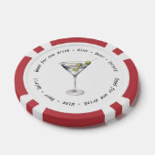 Modern Zwart Wit Martini Drink Voucher Bruiloft Poker Chips (Enkel)