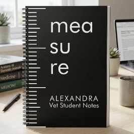 Modern zwart-wit meet vet student notities notitieboek