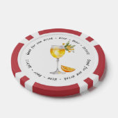 Modern Zwart Wit Mimosa Drink Voucher Bruiloft Poker Chips (Enkel)
