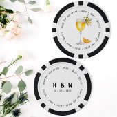 Modern Zwart Wit Mimosa Drink Voucher Bruiloft Poker Chips