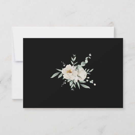 Modern Zwart Wit Minimaal Ontwerp Bruiloft RSVP Kaartje (Achterkant)