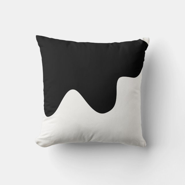 Modern Zwart-wit Minimal Abstracte kunst Kussen (Voorkant)