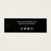 Modern Zwart Wit Minimal Company Logo Prijs Label Mini Visitekaartjes (Achterkant)