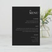 Modern zwart-wit minimale bruiloft Menu (Staand voorkant)