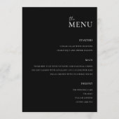 Modern zwart-wit minimale bruiloft Menu (Voorkant)