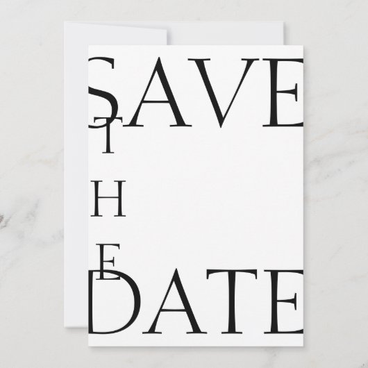 Modern Zwart Wit Minimale Typografie Bruiloft Save The Date (Achterkant)