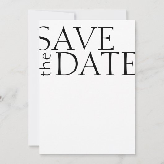 Modern Zwart Wit Minimale Typografie Bruiloft Save The Date (Achterkant)