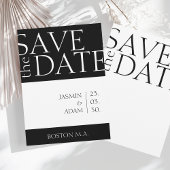 Modern Zwart Wit Minimale Typografie Bruiloft Save The Date