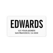 Modern zwart-wit minimalistisch adres etiket (Voorkant)
