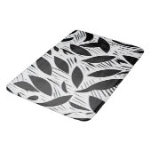 Modern zwart-wit minimalistisch bladpatroon badmat (Gekanteld)
