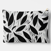 Modern zwart-wit minimalistisch bladpatroon etui (Achterkant)