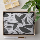 Modern zwart-wit minimalistisch bladpatroon tissuepapier (Geschenk)