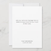 Modern zwart-wit minimalistisch fotoAfstuderen Bedankkaart (Achterkant)