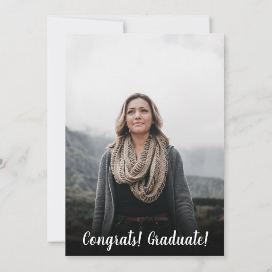 Modern zwart-wit, minimalistisch fotoafstuderen kaart (Achterkant)